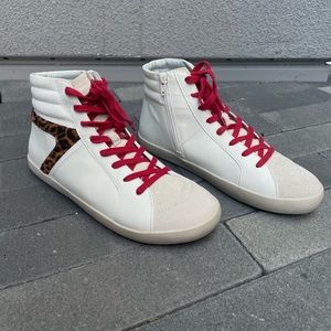 Steve Madden Bumping White Suede Hi-Top Sneakers